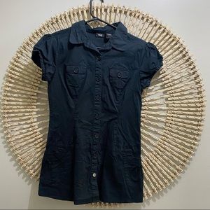 Women’s black button down blouse